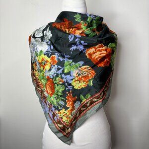 VISMAYA 100% Silk Floral 41" x 40" Scarf
